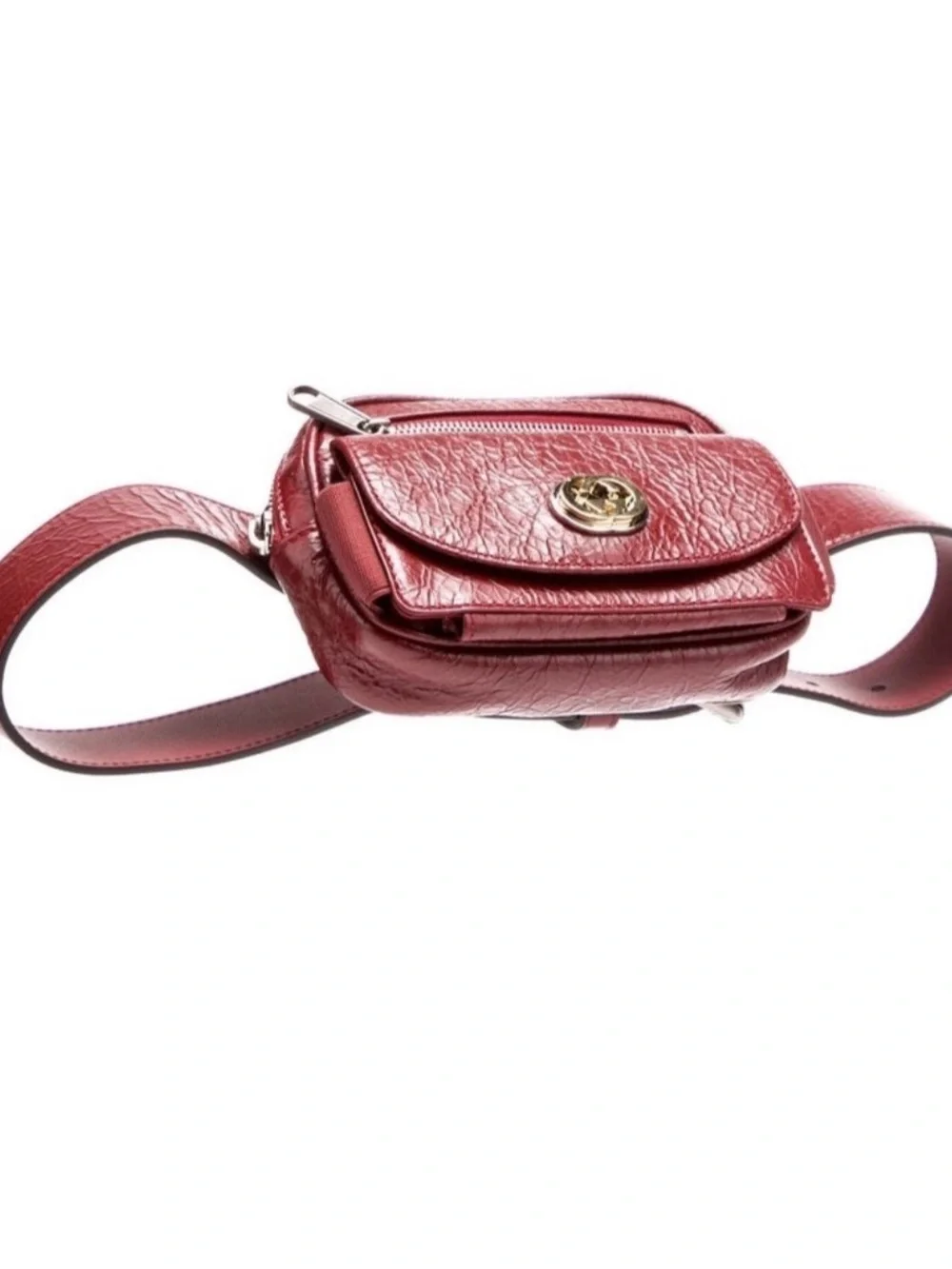 Gucci Morpheus Red Crackle Leather mini belt bag